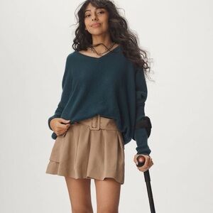 Anthropologie Deep Blue V-Neck Sweater